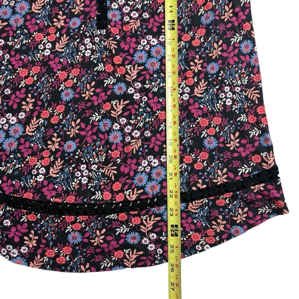 Lucky Brand Sleeveless Floral Top Size M Pullover Lace Accents Multicolor NEW - Picture 6 of 13